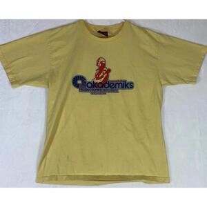 VTG Y2K Akademiks Stadium Division T-Shirt Sz XL Yellow Hip Hop Rap Streetwear